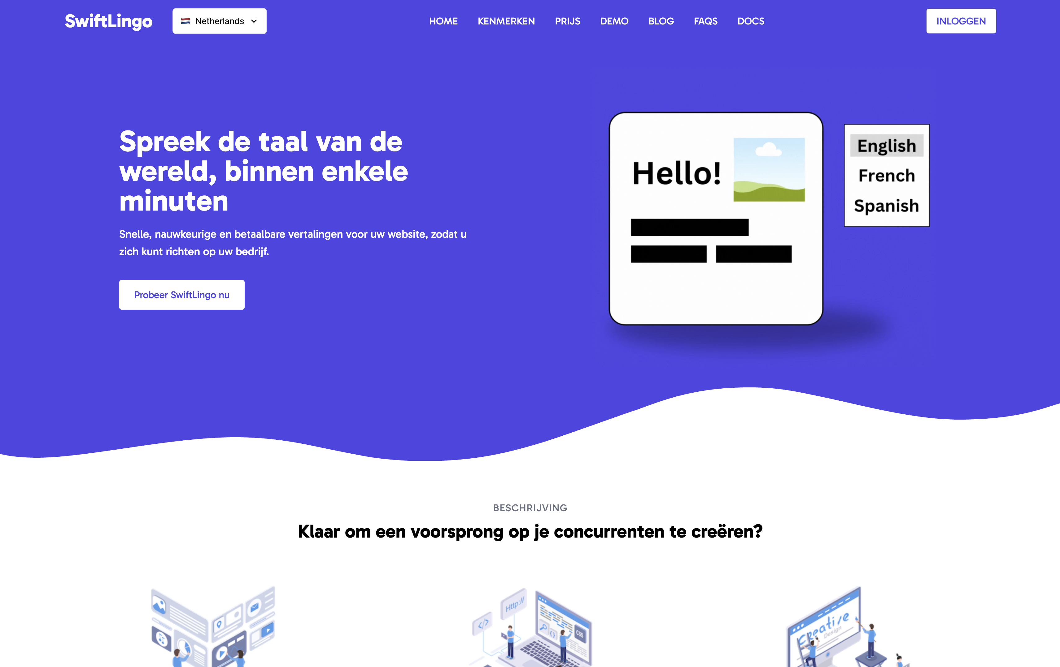 Website translation illustration